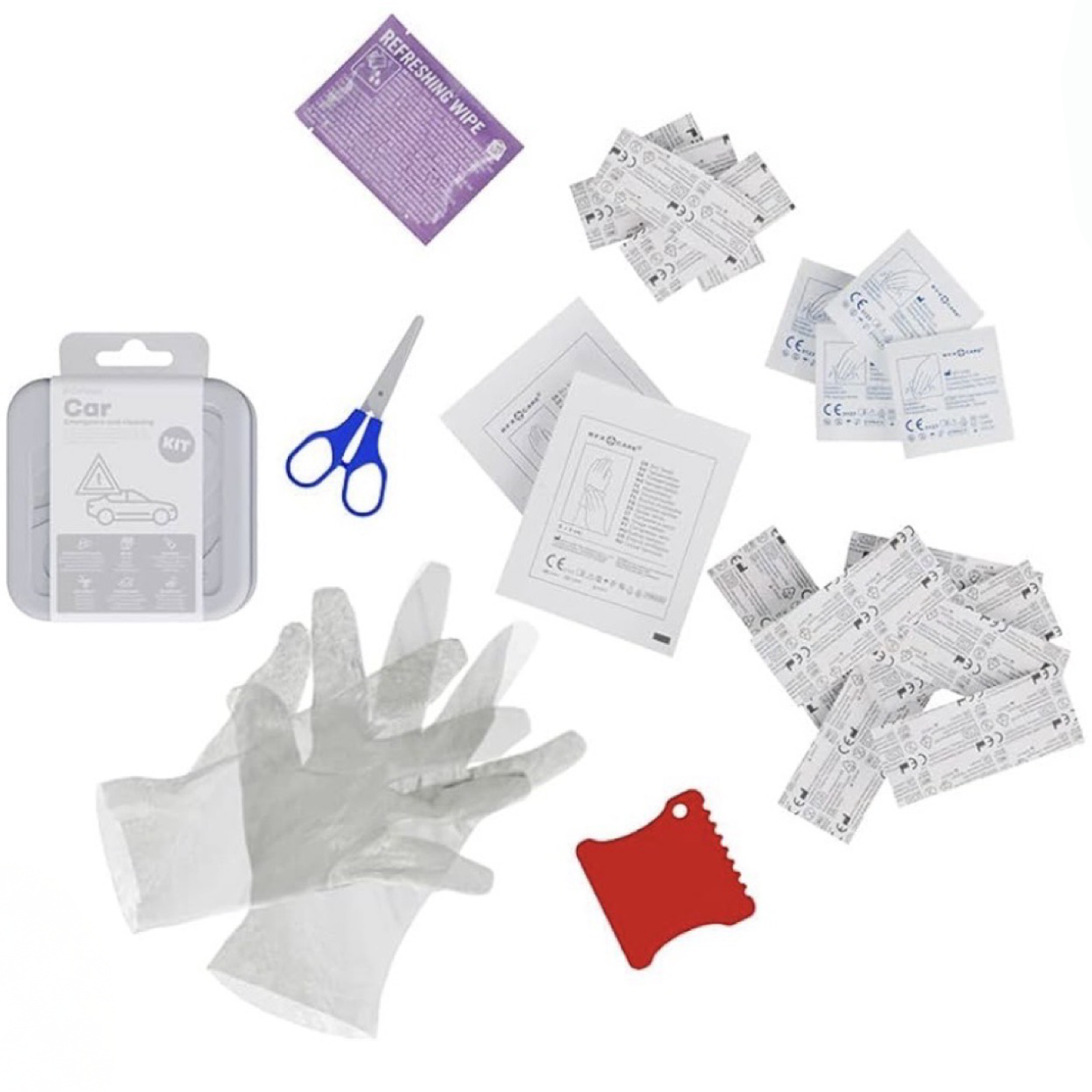 24pc POPme Emergency First Aid Kit Car Emergency & Cleaning Kit