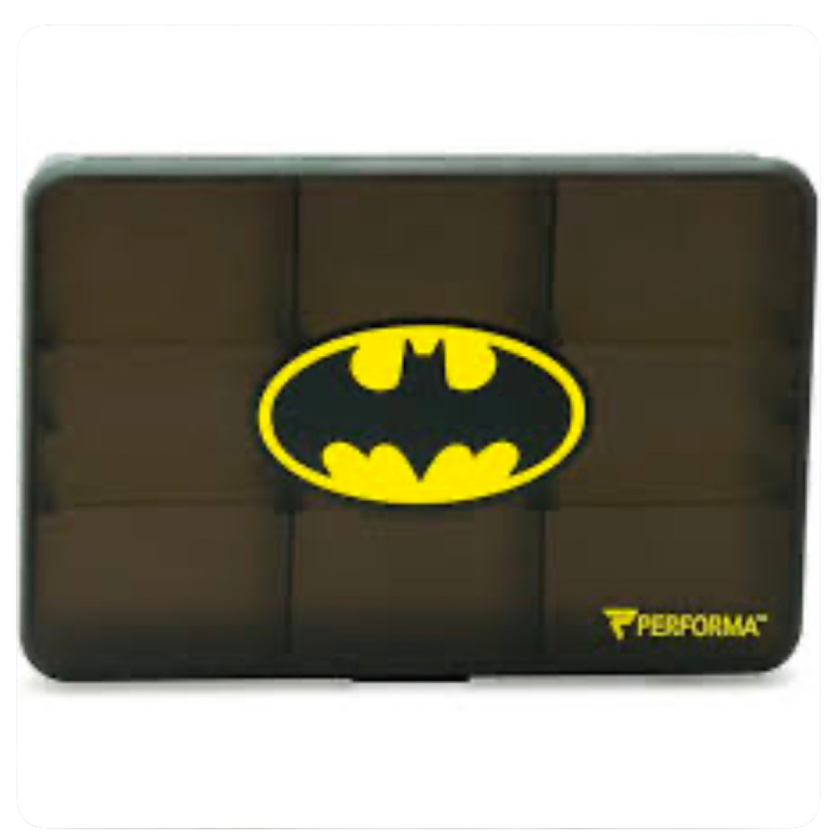 Performa Batman Pill Box - Customizable 3-9 Compartments, Shatter Resistant