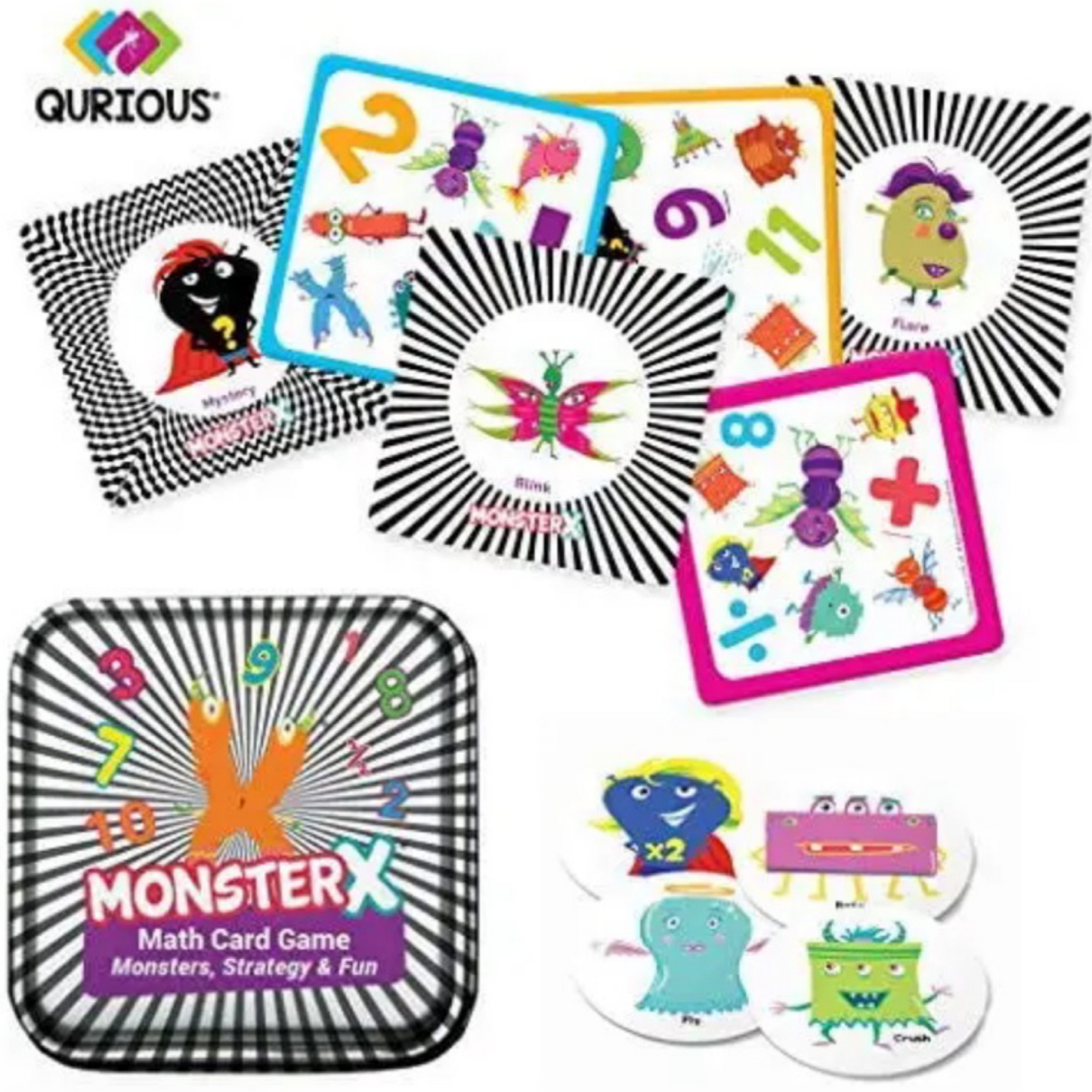 Qurious MonsterX STEM Math Flash Card Game – Learn & Have Fun!