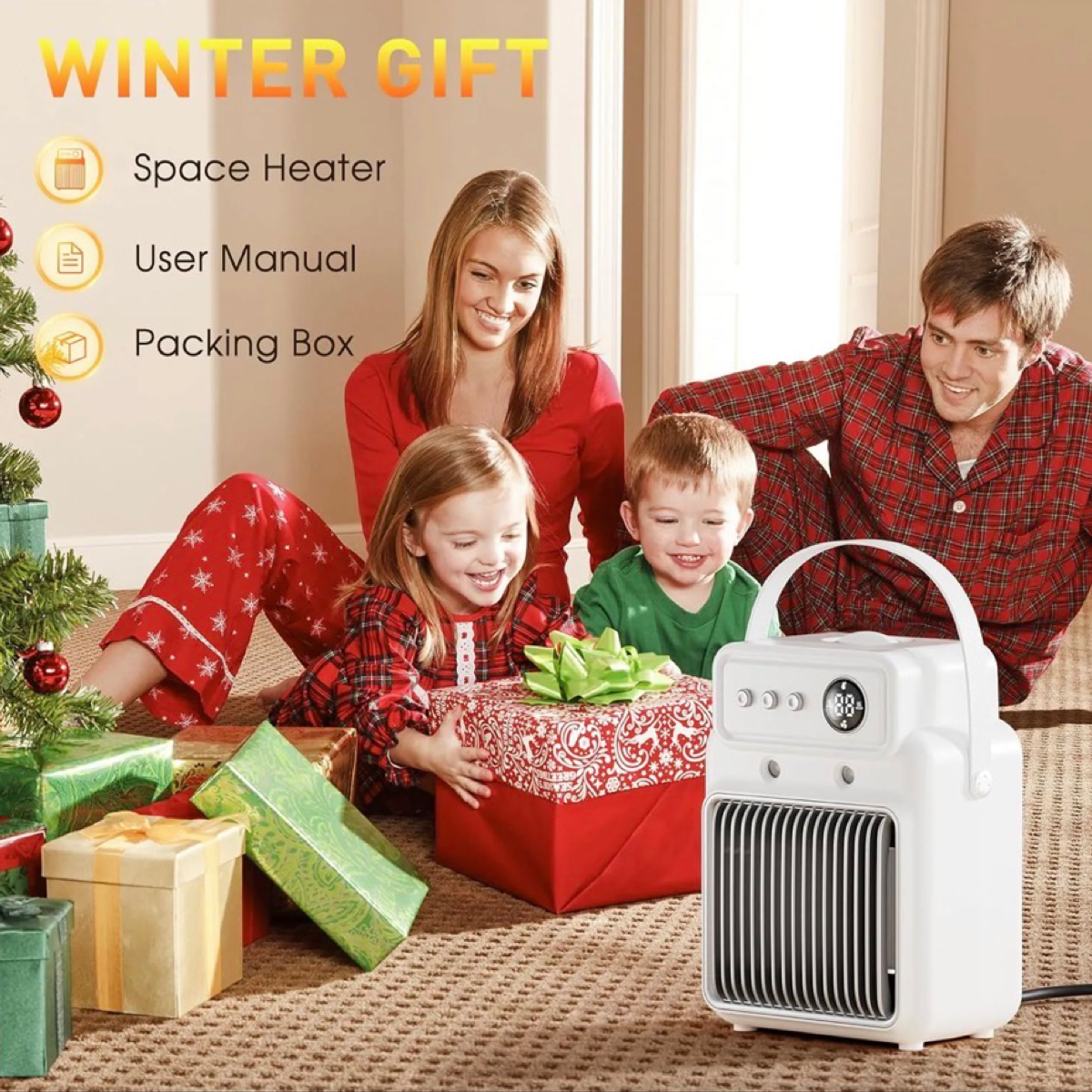 3 in 1 Space Heater with Humidifier & Fan - Heats up to 200Sq ft.