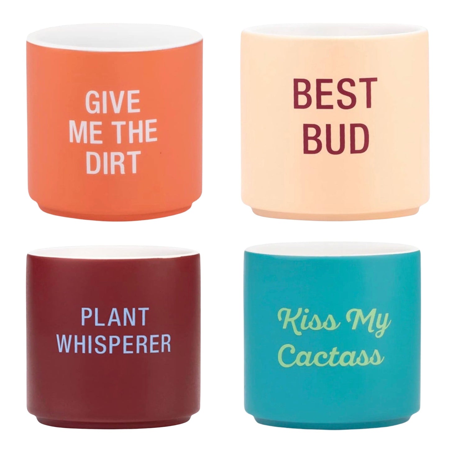 Funny 3.5" Ceramic Planters - Great for Plants, Succulents, Herbs & Cacti