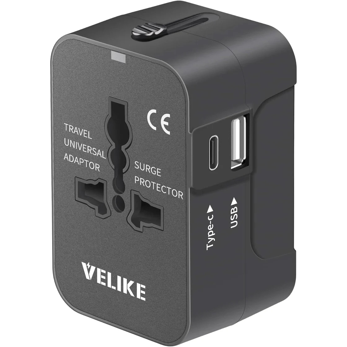 VELIKE Travel Adapter Worldwide – Universal Plug Converter with USB-C & USB