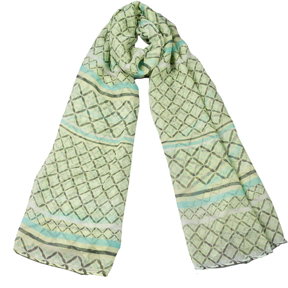 Tickled Pink 70 x 34” Diamond Print Scarf – Semi-Sheer, Light