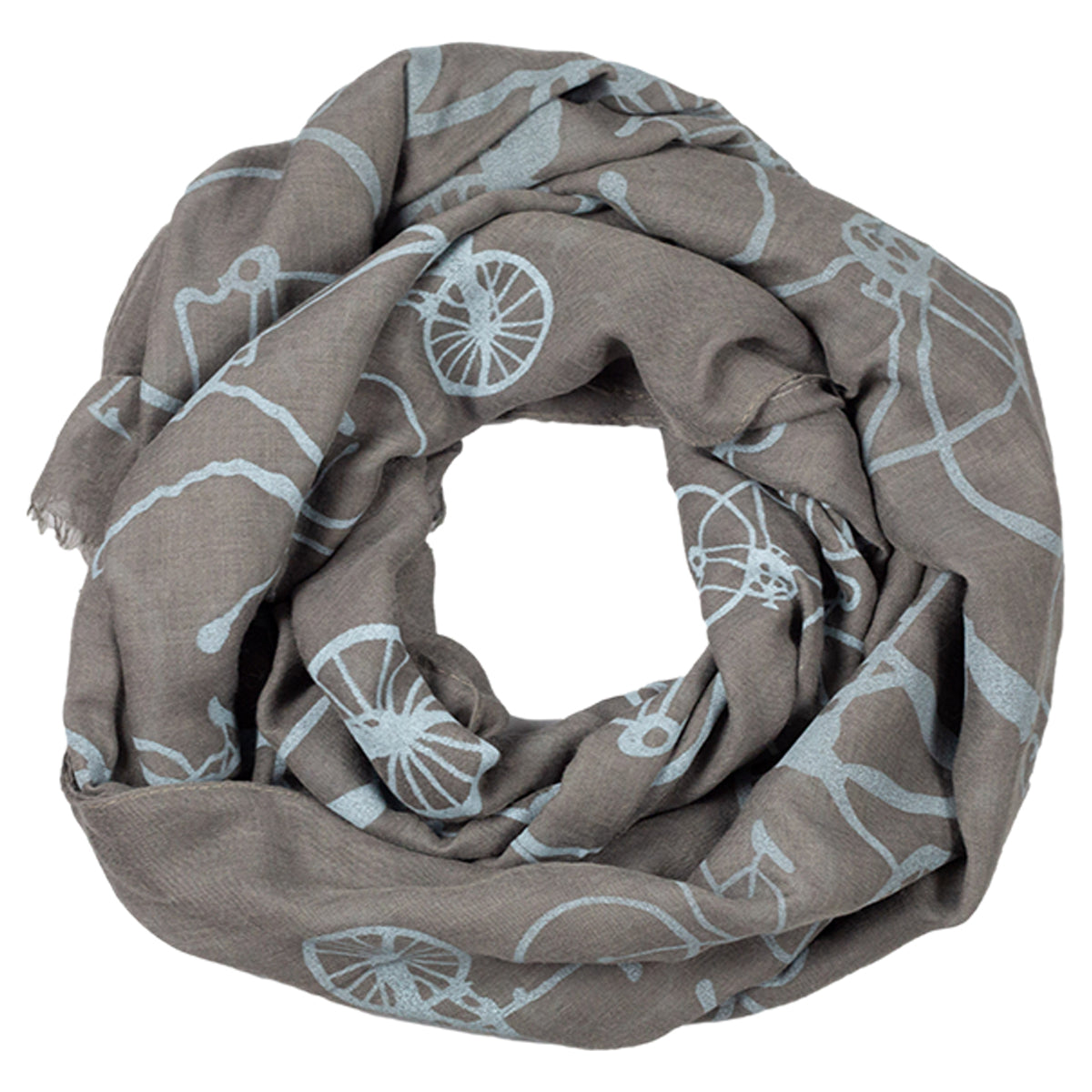 Tickled Pink 70 x 26” Bicycle Print Scarf – Semi-Sheer, Light