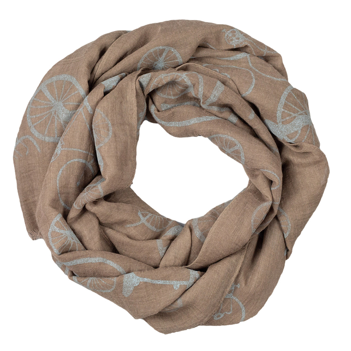 Tickled Pink 70 x 26” Bicycle Print Scarf – Semi-Sheer, Light