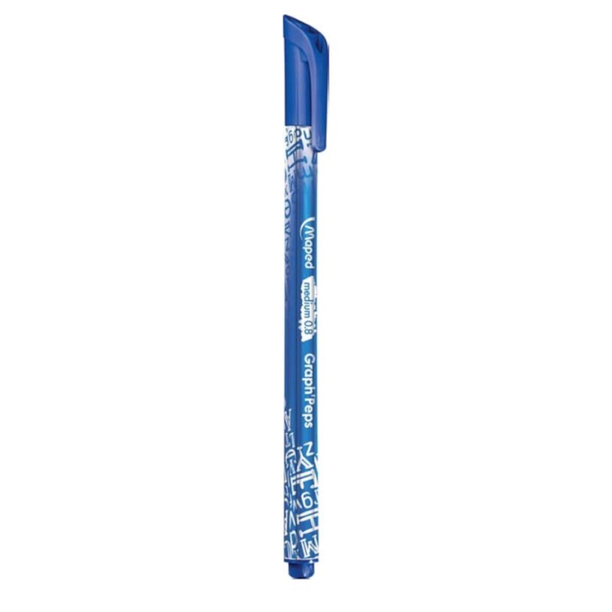 12pk Maped 0.8mm Graph' Peps Medium Tipped Fine Line Felt Pens - Triangular