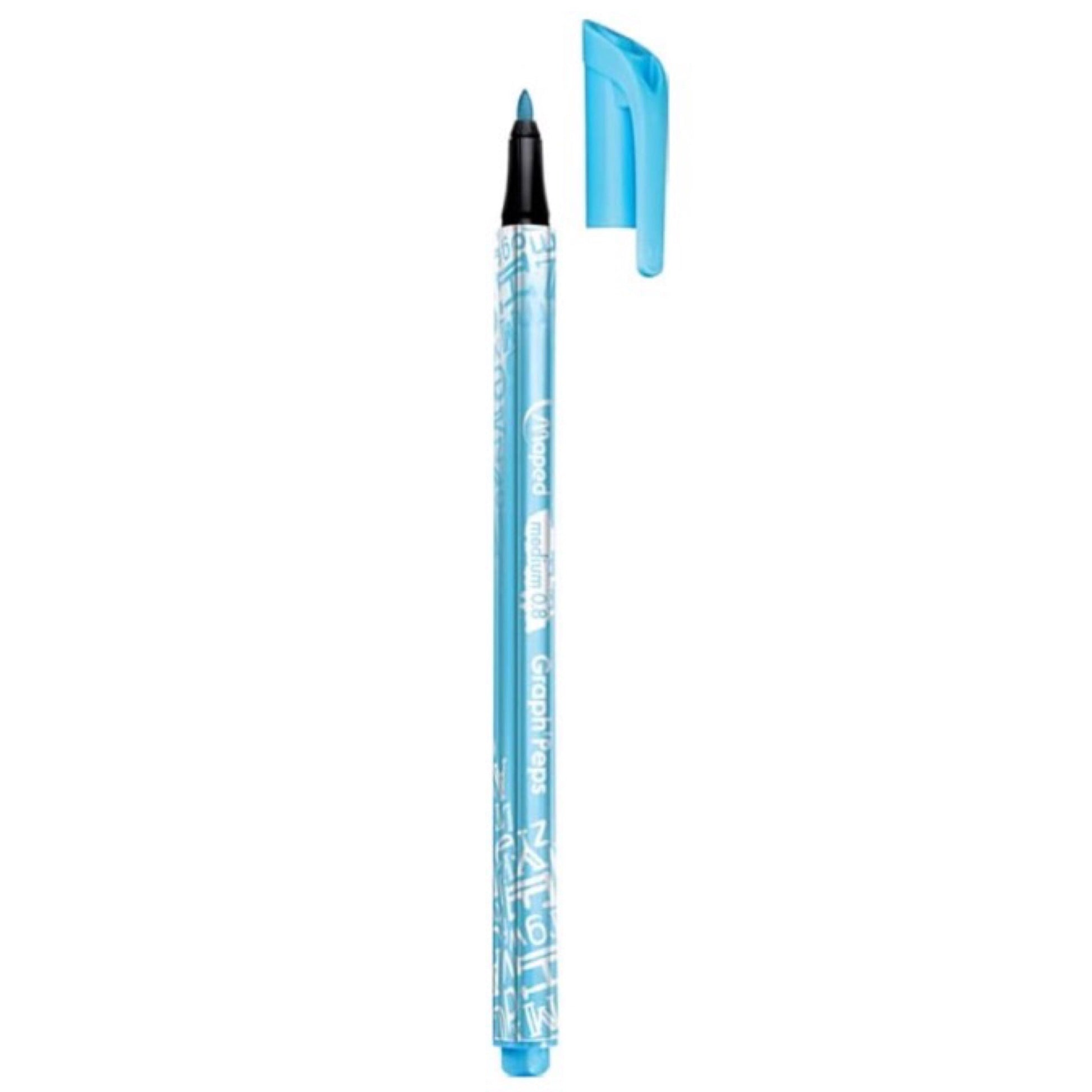 12pk Maped 0.8mm Graph' Peps Medium Tipped Fine Line Felt Pens - Triangular