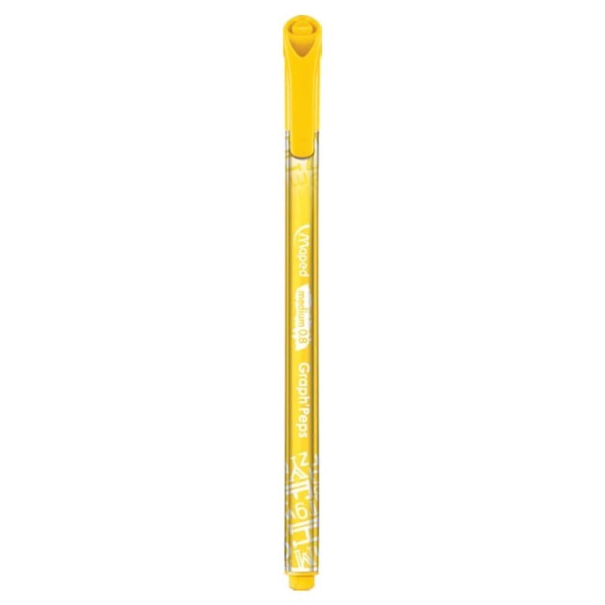 12pk Maped 0.8mm Graph' Peps Medium Tipped Fine Line Felt Pens - Triangular