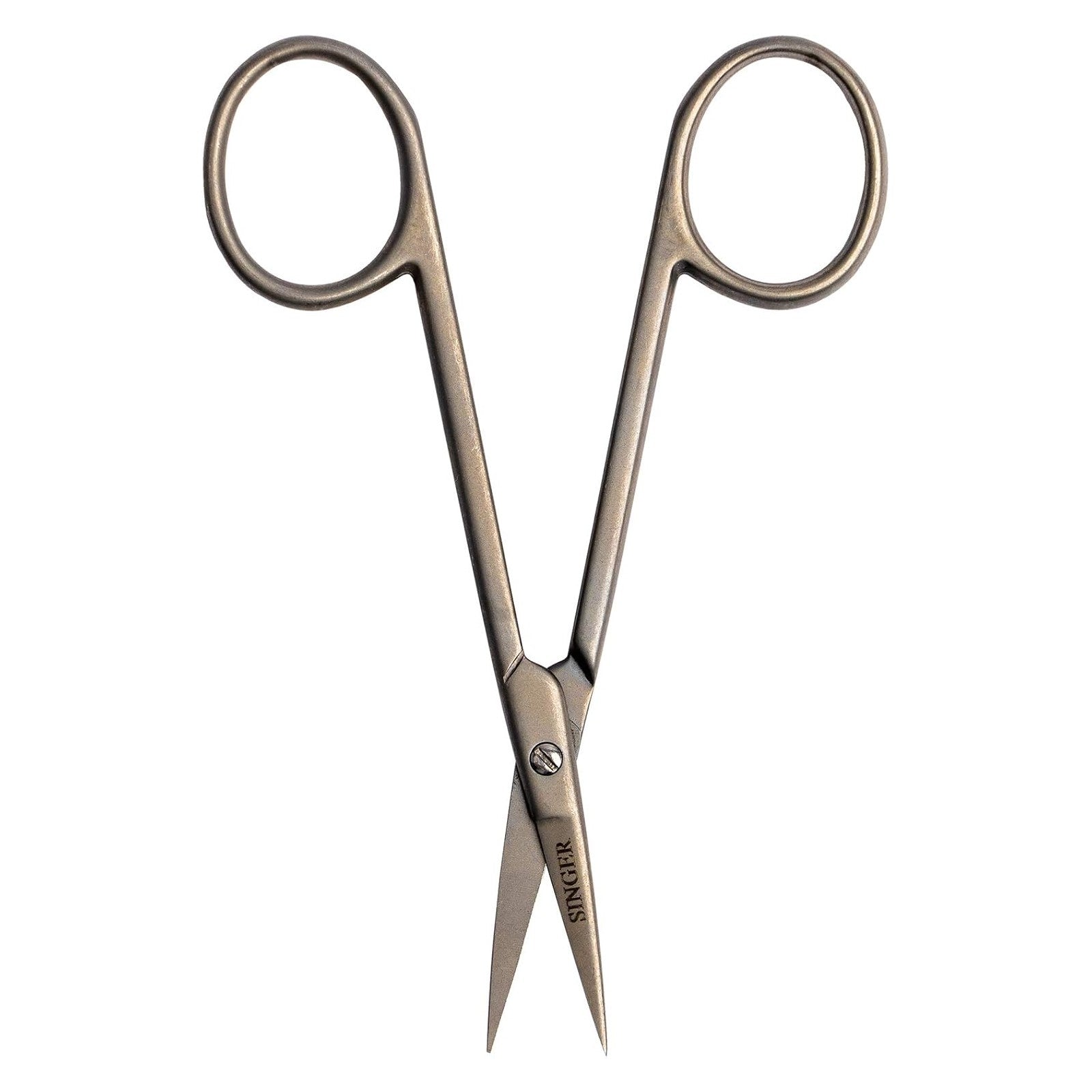 SINGER 4" In Embroidery Scissors w/ Curved Tip for Sewing - Titanium Coated