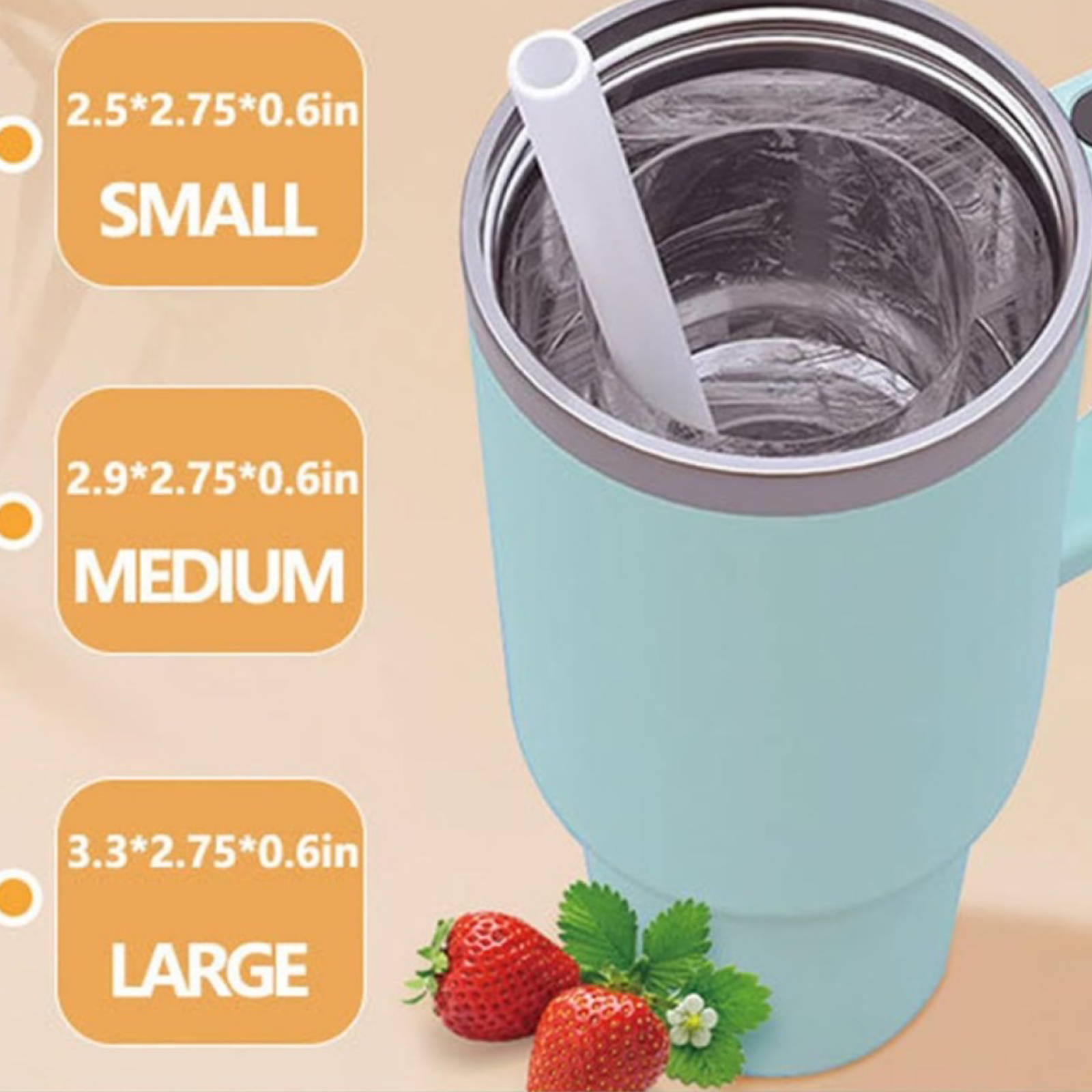 Silicone Ice Cube Tray, Hollow Ice Mold For Stanley Cups & Drinks - w/ Lid