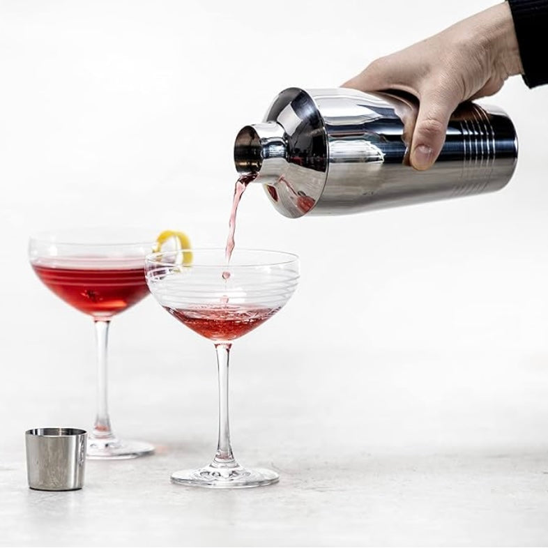 Crafthouse by Fortessa 24oz Cobbler Cocktail Shaker 3pc Set  - Stainless Steel Mirror Polish