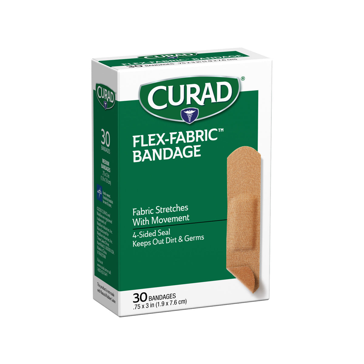 30pk Curad Flex-Fabric Bandages – Comfortable & More Absorbent