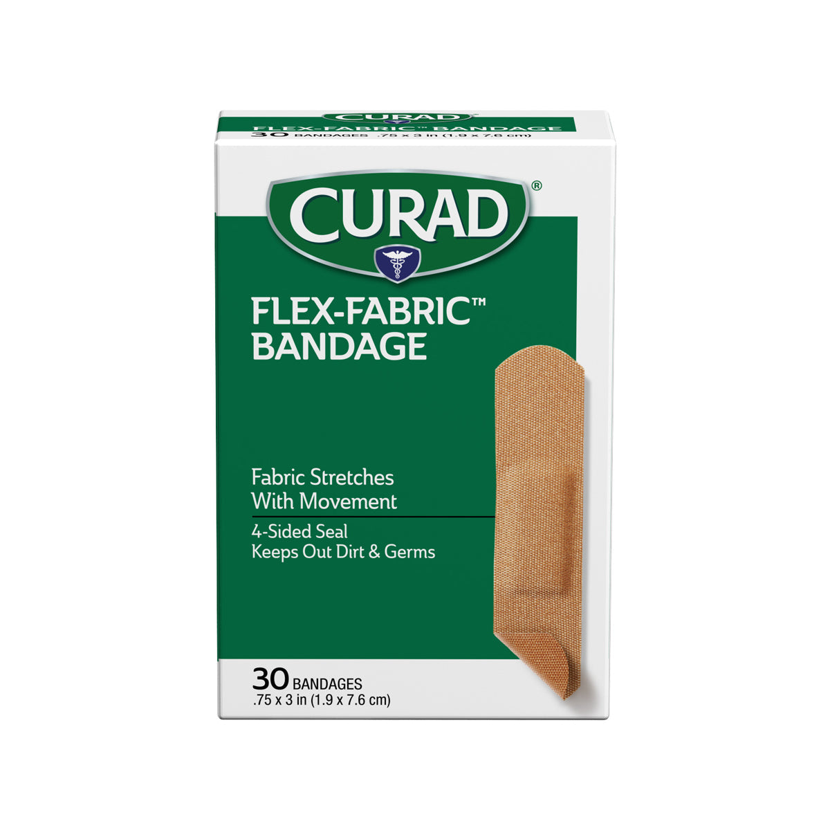 30pk Curad Flex-Fabric Bandages – Comfortable & More Absorbent