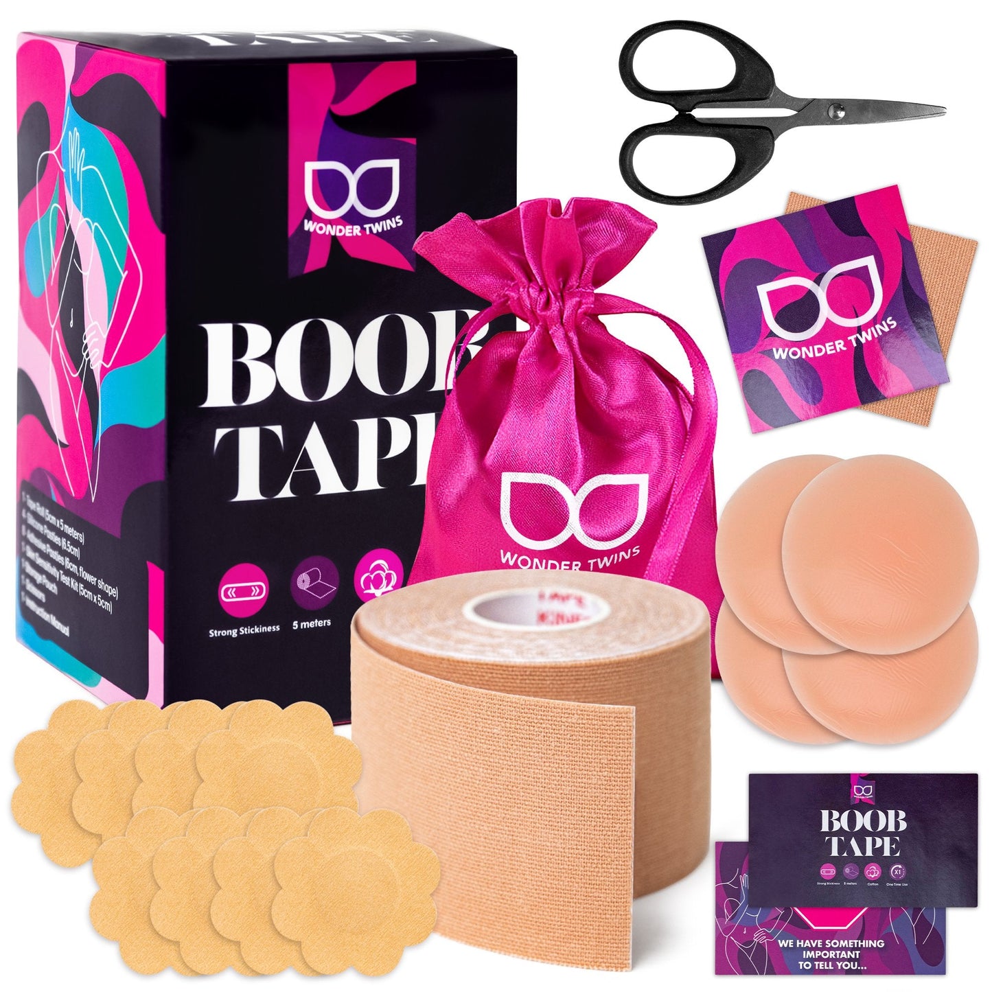 16pc Wonder Twins Cotton Boob Lift Tape – Water & Sweat Proof