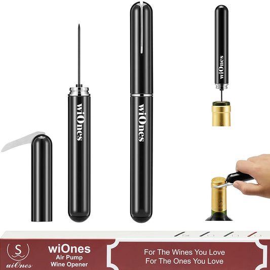 WiOnes Air Pump Wine Opener – Fast, Easy, Portable, No Batteries