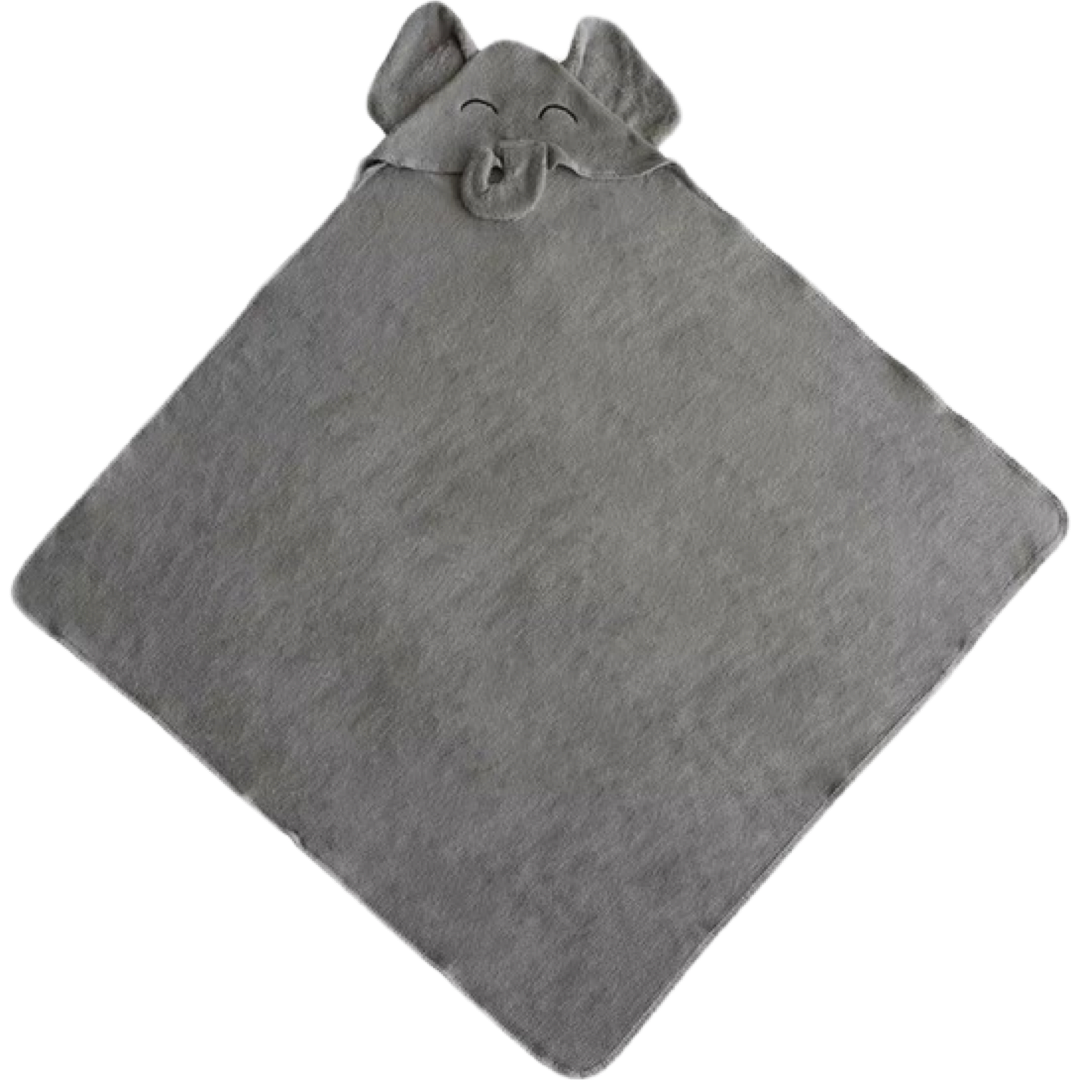 XL Organic Bamboo & Cotton Hooded Baby Towel - Soft & Absorbent