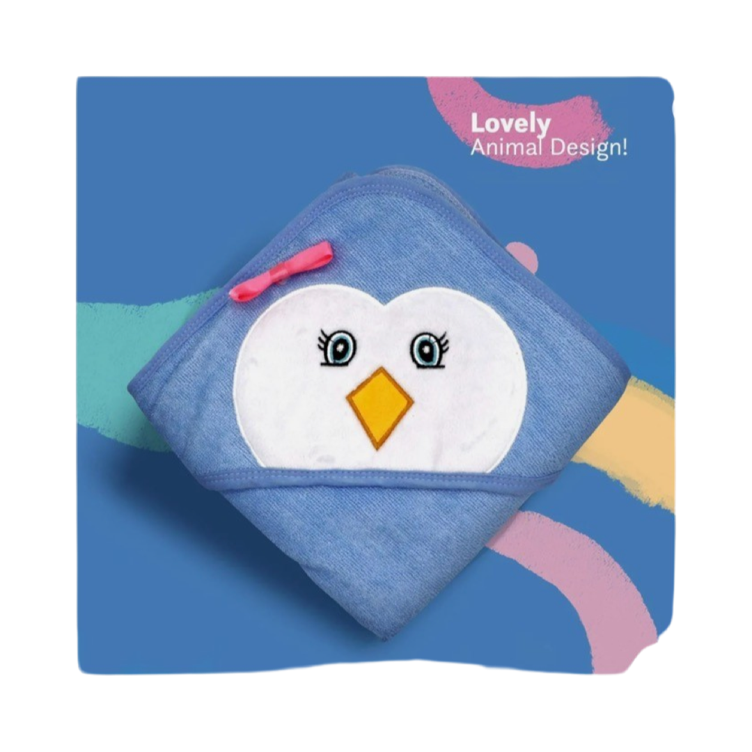 XL Organic Bamboo & Cotton Hooded Baby Towel - Soft & Absorbent