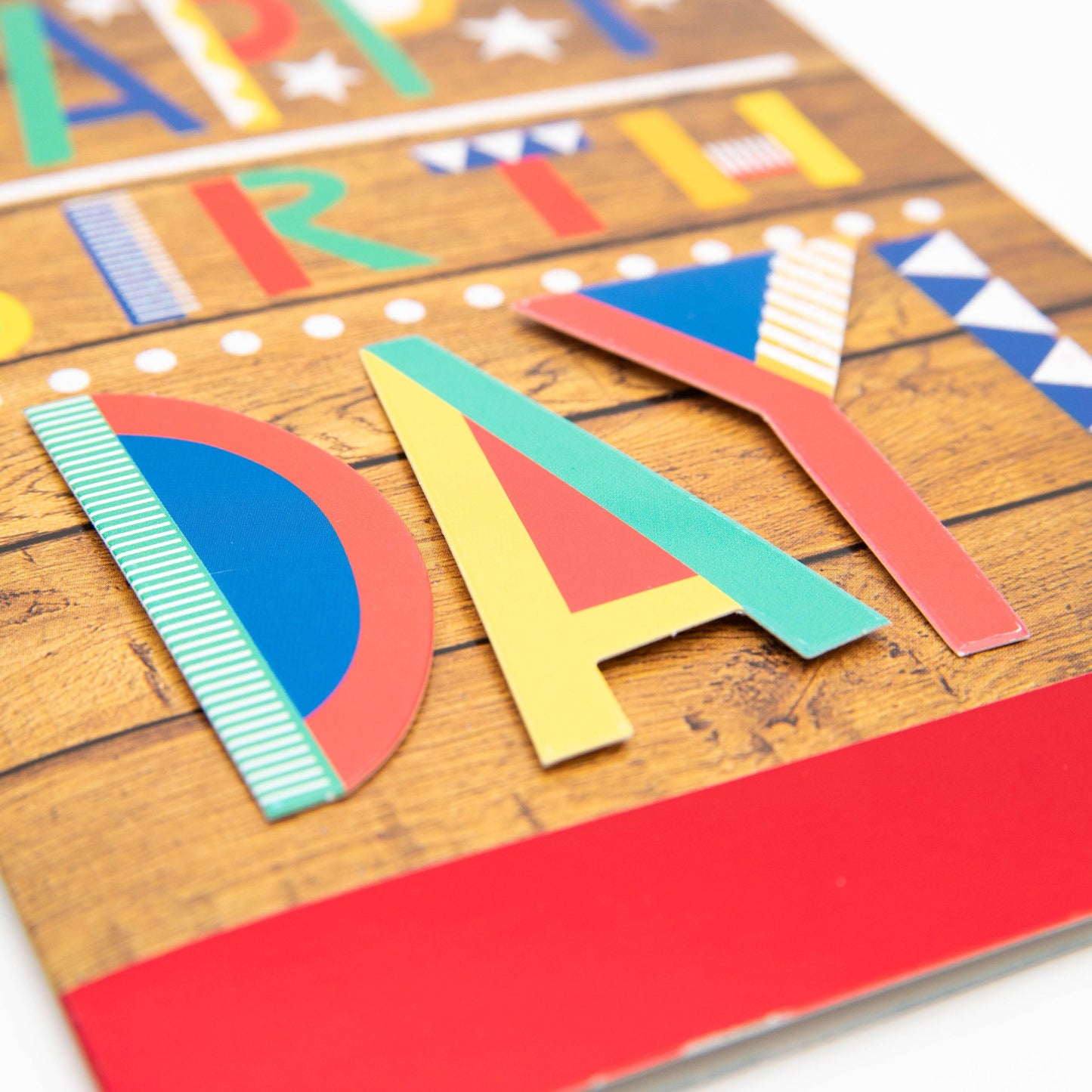 PaperCraft Handmade Birthday Card w- Envelope – Woodgrain Style