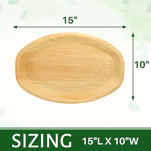 Oval Disposable Charcuterie Boards with Small Dip Bowls – Set of 10 – 16.5″ x 10.5″