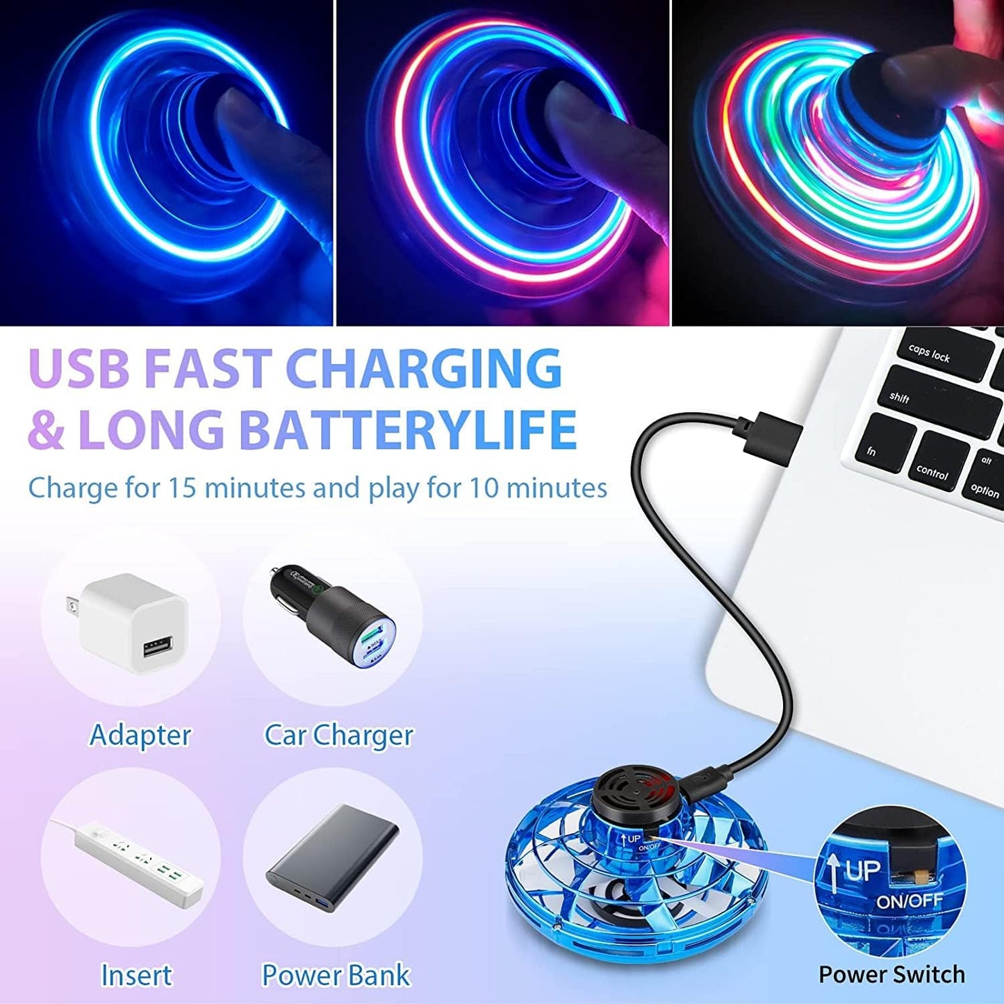 Flying Spinner Mini UFO Drone – Hand-Controlled Boomerang Toy