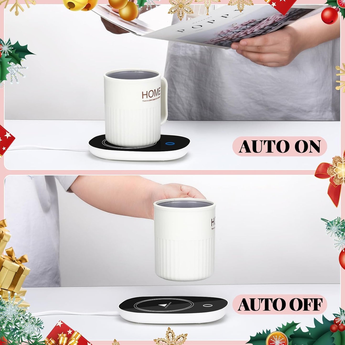 Smart Coffee Warmer for Desk with Auto Shut Off – Electric Cup Heater for Office & Home