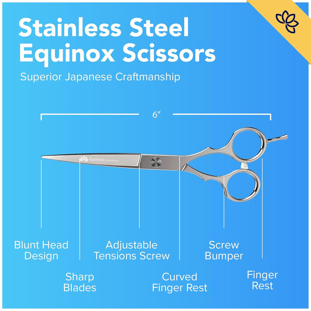 Equinox Professional Hair Cutting Scissors – 6.0” Japanese Stainless Steel Shears