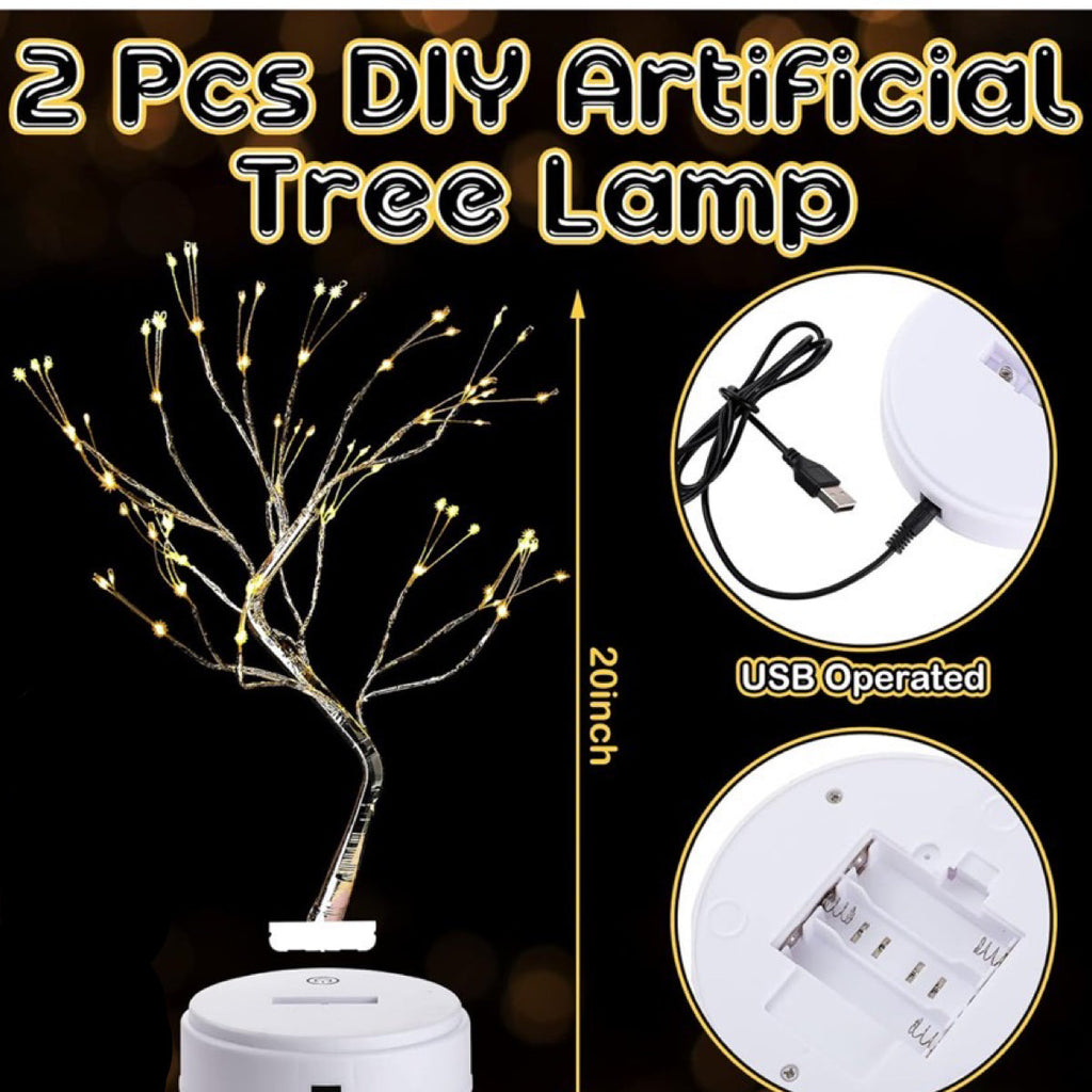 2-Pack LED Trees w/ Remote and Adjustable Branches