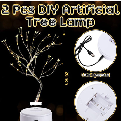 2-Pack LED Trees w/ Remote and Adjustable Branches