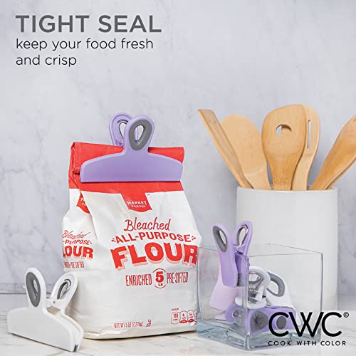 Heavy Duty Chip Clips & Magnet Clips for Food Storage - Lavender (Pack of 8)