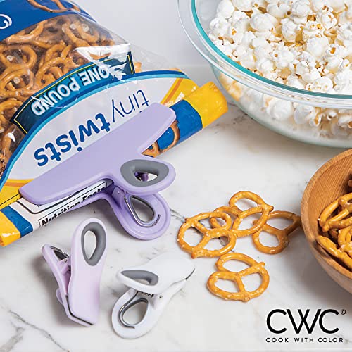 Heavy Duty Chip Clips & Magnet Clips for Food Storage - Lavender (Pack of 8)