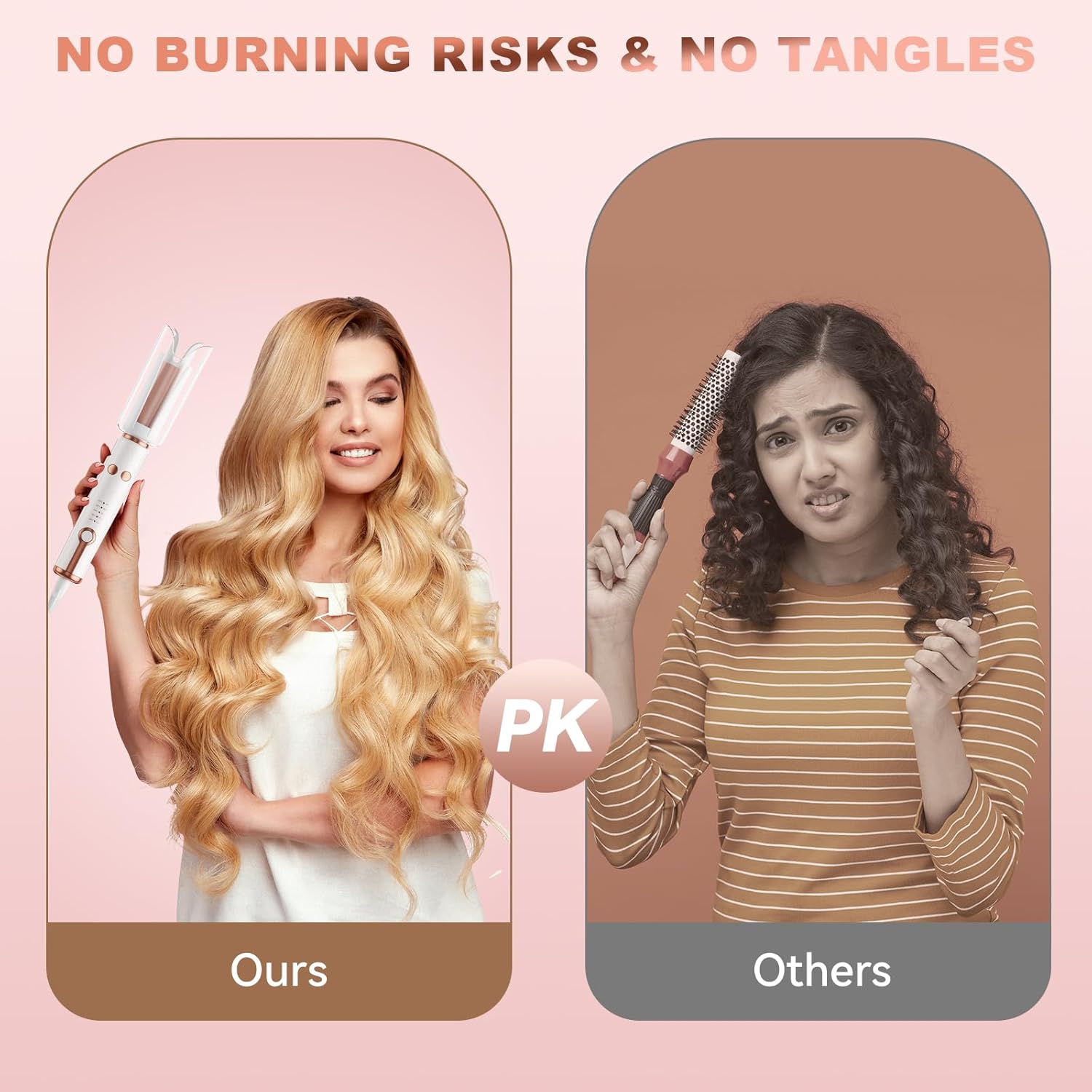 Automatic Hair Curler – One-Touch Rotating Curling Iron with 5 Temperature Settings