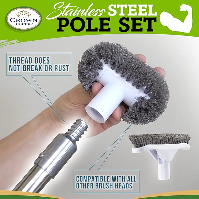 Adjustable 54" Stainless Steel Mop Handle Replacement Pole  – Durable, Rust-Free, and Compatible with Standard Mop Heads