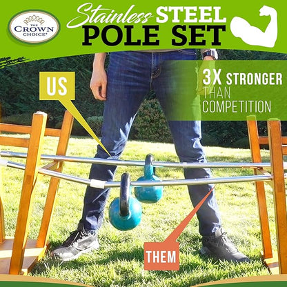 Adjustable 54" Stainless Steel Mop Handle Replacement Pole  – Durable, Rust-Free, and Compatible with Standard Mop Heads