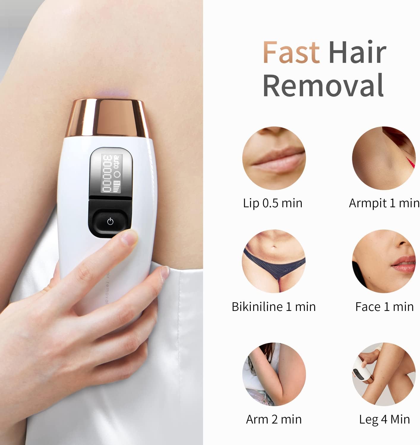 IPL Laser Hair Removal System – 5 Power Levels, 2 Modes, Skin Sensor, OLED Display, Includes Sunglasses by CosBeauty