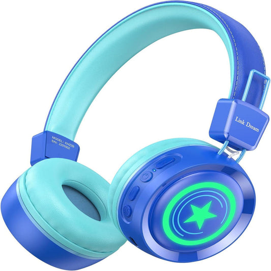 Kids Bluetooth Headphones with HD Sound, RGB Lights & 32 Hour Playtime