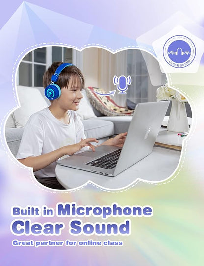 Kids Bluetooth Headphones with HD Sound, RGB Lights & 32 Hour Playtime