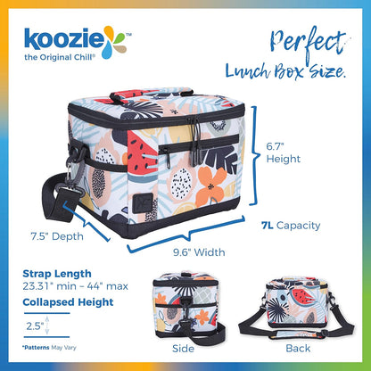 KOOZIE Small Insulated Lunch Cooler – 6-Can Soft Sided Bag – Tutti Fruitti Design