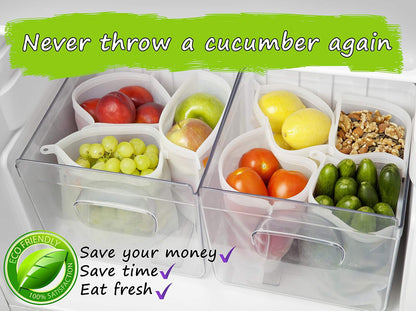 Reusable Silicone Food Storage Bags – 30oz Leakproof, Airtight, Food-Grade Quart Freezer Bags (4-Pack)