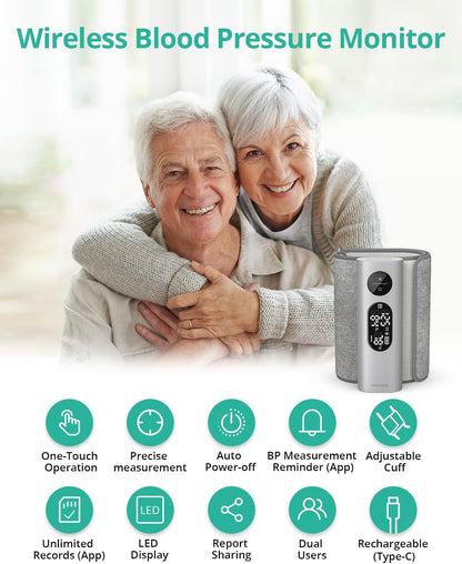 Medcursor Smart Wireless Blood Pressure Monitor – App-Enabled, Rechargeable & Portable