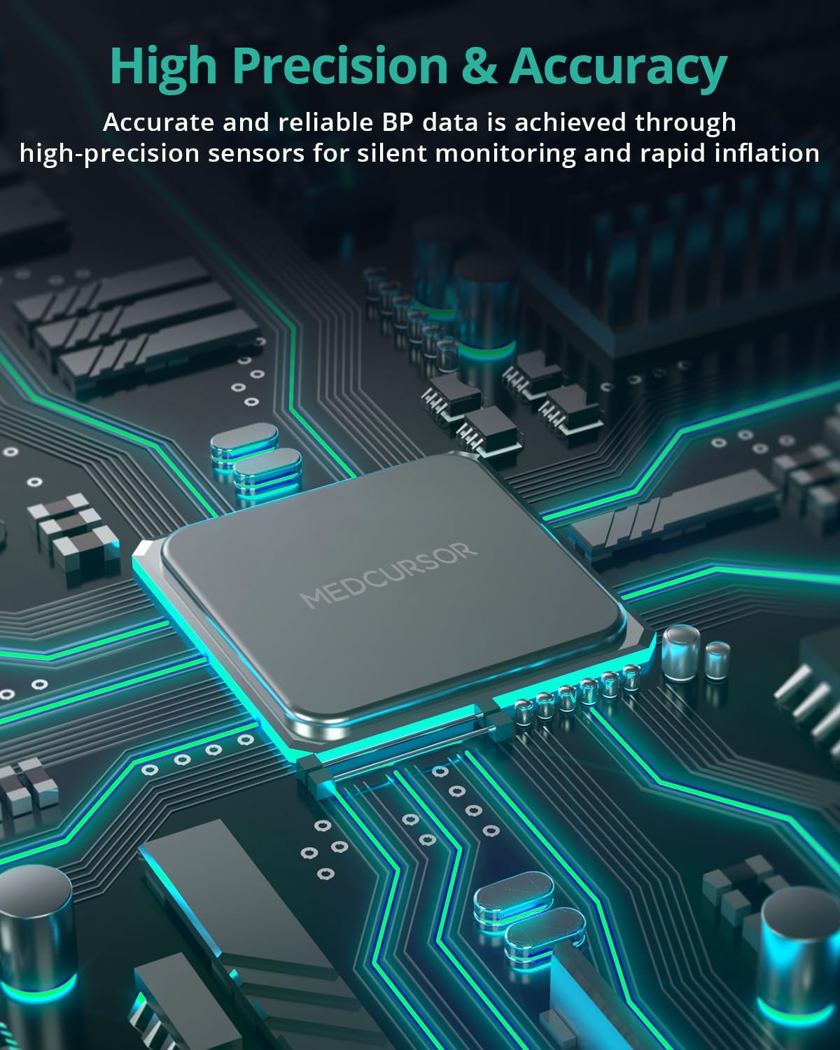 Medcursor Smart Wireless Blood Pressure Monitor – App-Enabled, Rechargeable & Portable