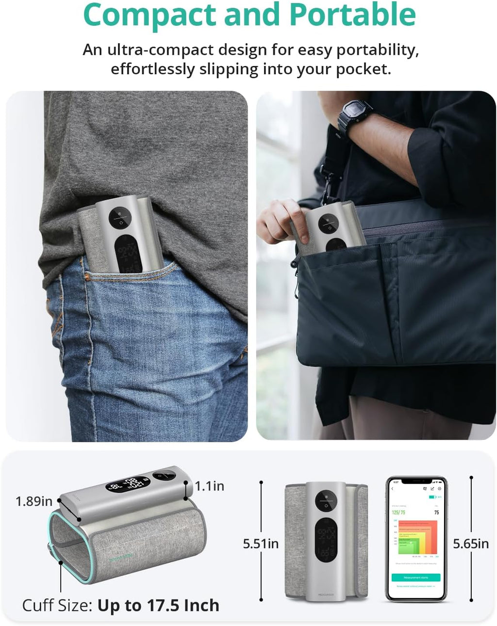 Medcursor Smart Wireless Blood Pressure Monitor – App-Enabled, Rechargeable & Portable