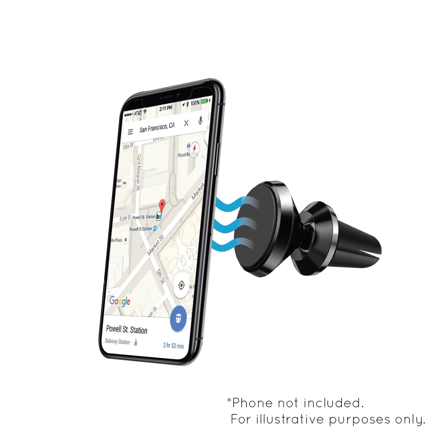 Magnetic Car Vent Phone Mount – 360° Rotation & Hands-Free Navigation