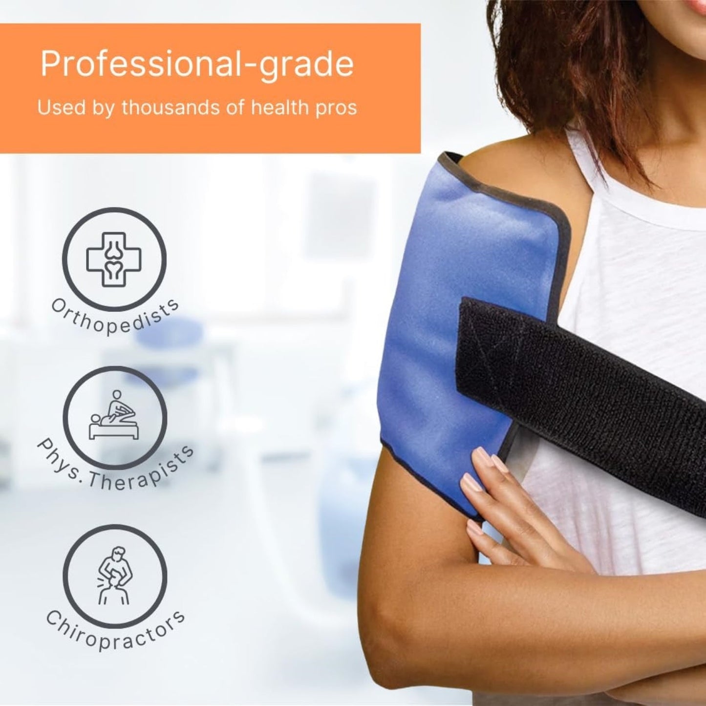 FlexiKold Reusable Gel Ice Pack with Straps – Large Cold Compress for Injuries