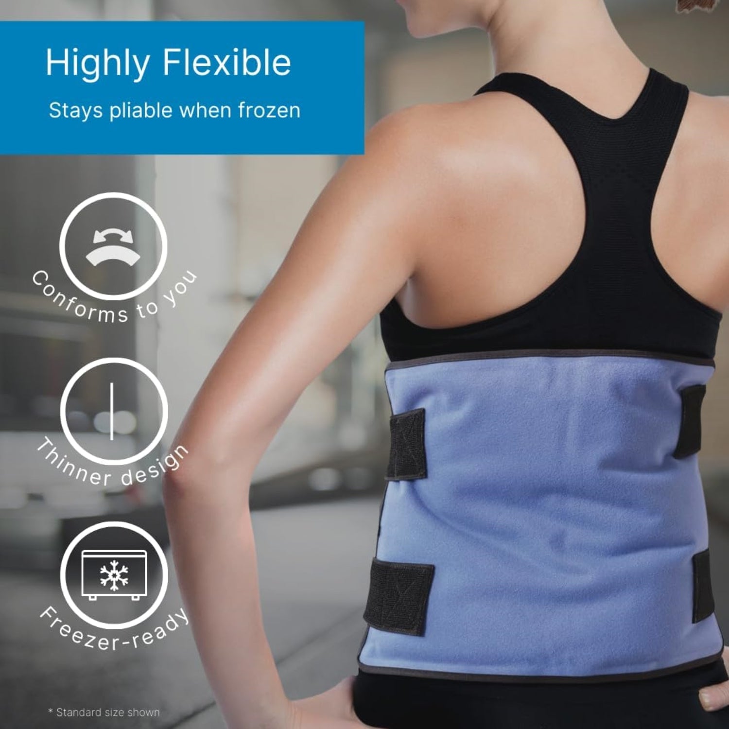 FlexiKold Reusable Gel Ice Pack with Straps – Large Cold Compress for Injuries