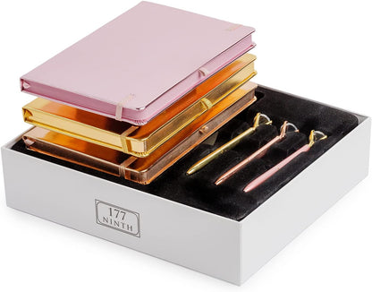 3-Pack Girls Journal Set with Pens – Hardcover Notebooks & Gift Box – 200 Pages Each