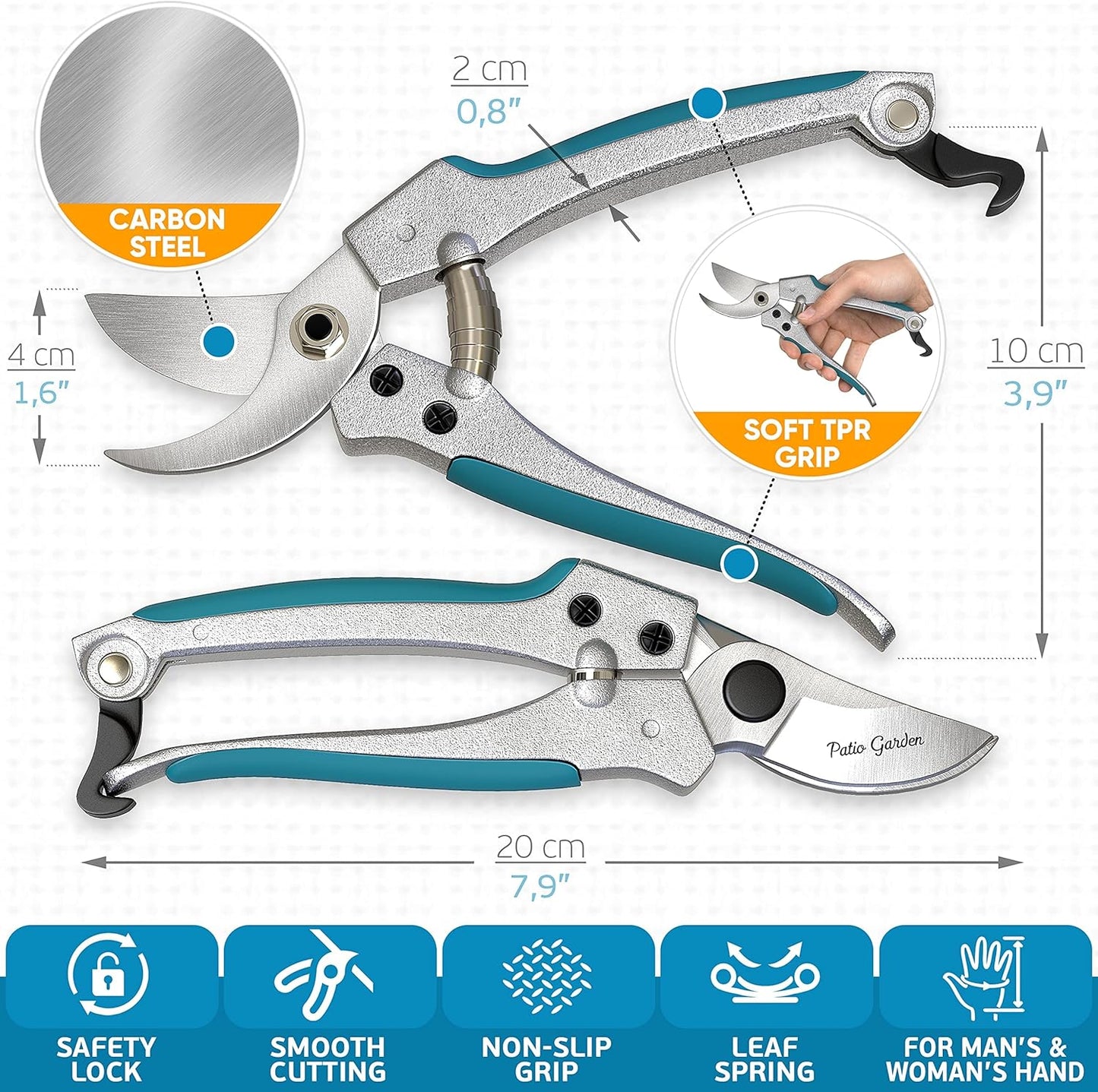 Heavy-Duty Gardening Tools Set – 3-Piece Ergonomic Garden Hand Tool Kit with Non-Slip Handles