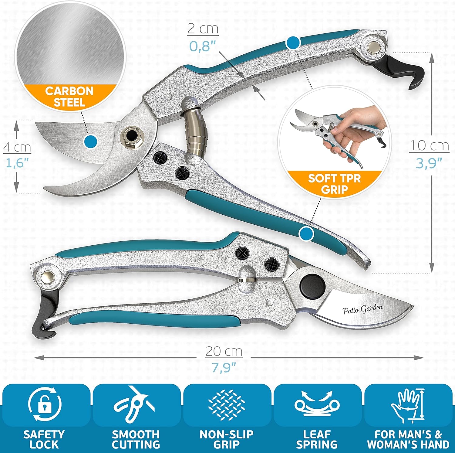Heavy-Duty Gardening Tools Set – 3-Piece Ergonomic Garden Hand Tool Kit with Non-Slip Handles