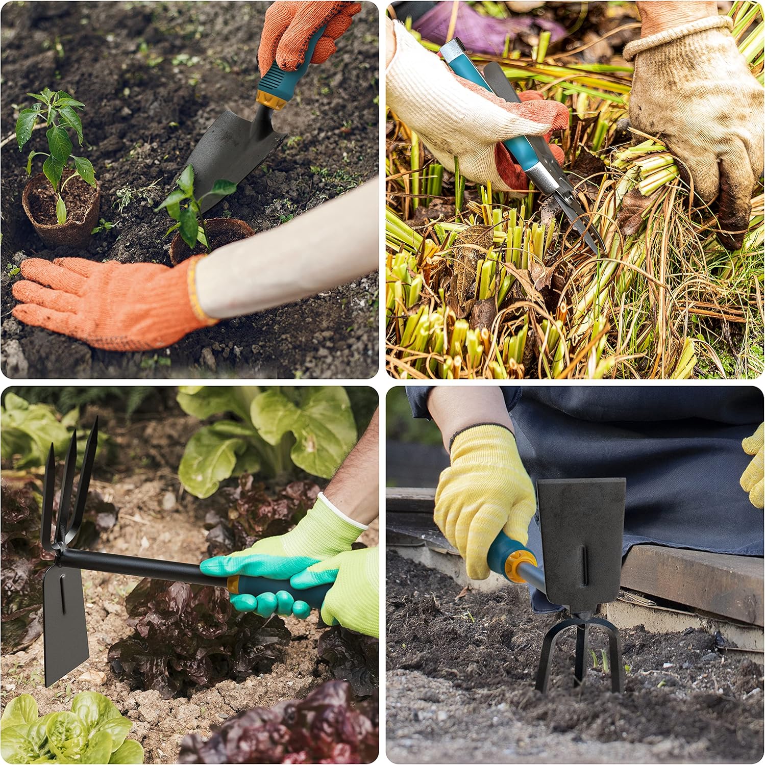 Heavy-Duty Gardening Tools Set – 3-Piece Ergonomic Garden Hand Tool Kit with Non-Slip Handles