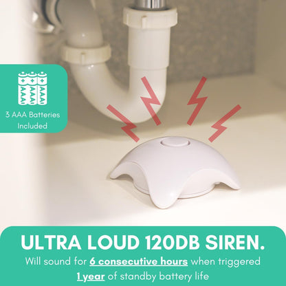 5 Pack Water Leak Detector Alarm – 120dB Siren – Waterproof Water Sensor – for Home Use – Under Sink, Bathroom, Heater