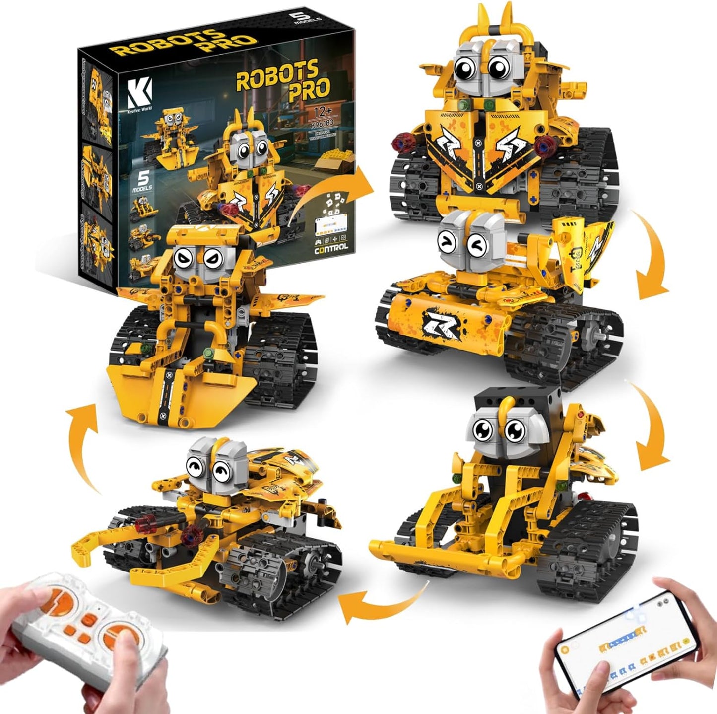 5-in-1 STEM Robot Car Building Kit – 269pcs with Remote & App Control